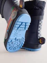 Navy Car Cuff Welly Wellies - Image 3 of 5