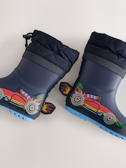Navy Car Cuff Welly Wellies - Image 5 of 5