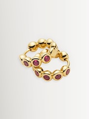 Missoma Gold Tennis Charm Mini Hoop Earrings - Image 1 of 3