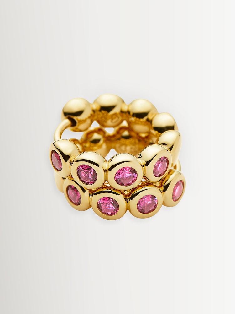 Missoma Gold Tennis Charm Mini Hoop Earrings - Image 3 of 3 Missoma Gold Tennis Charm Mini Hoop Earrings - Image 3 of 3