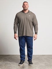 BadRhino Big & Tall Brown Waffle Long Sleeve Polo Shirt - Image 2 of 4