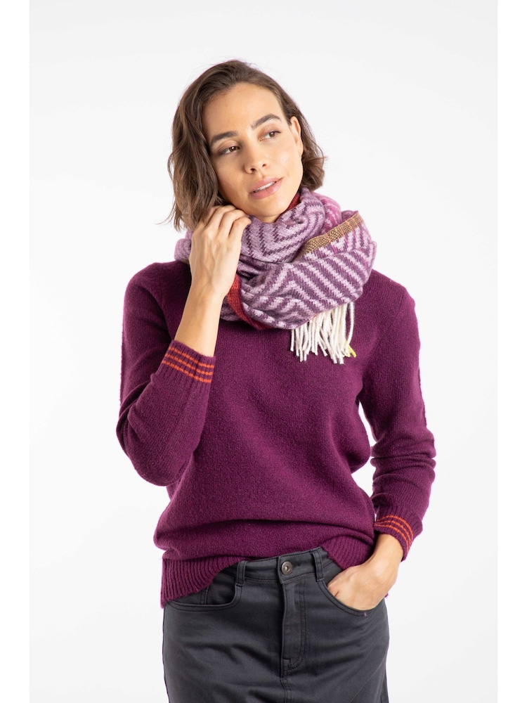 Weird Fish Purple Jadida Brushed Zig-Zag Scarf - Image 2 of 4 Weird Fish Purple Jadida Brushed Zig-Zag Scarf - Image 2 of 4