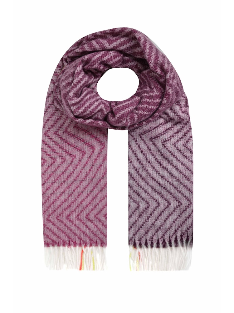 Weird Fish Purple Jadida Brushed Zig-Zag Scarf - Image 4 of 4 Weird Fish Purple Jadida Brushed Zig-Zag Scarf - Image 4 of 4
