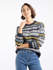 Weird Fish Blue Ella Fair Isle Crew Neck Jumper - Image 3 of 8