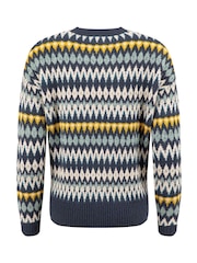 Weird Fish Blue Ella Fair Isle Crew Neck Jumper - Image 8 of 8