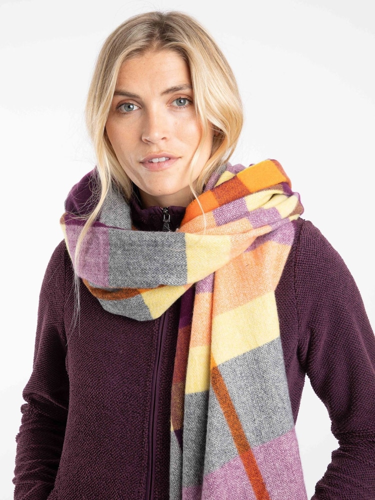 Weird Fish Orange Badida Brushed Check Scarf - Image 2 of 4 Weird Fish Orange Badida Brushed Check Scarf - Image 2 of 4