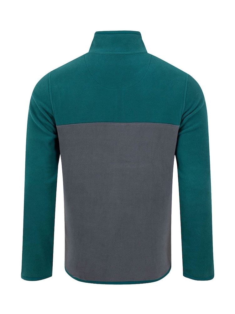 Weird Fish Green Tristan 1/4 Zip Colour Block Micro Fleece - Image 8 of 8 Weird Fish Green Tristan 1/4 Zip Colour Block Micro Fleece - Image 8 of 8