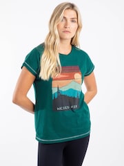 Weird Fish Green Woodlands Front Print Graphic T-Shirt - Image 1 of 6