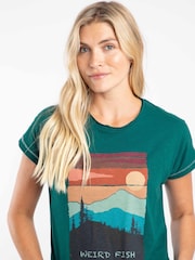 Weird Fish Green Woodlands Front Print Graphic T-Shirt - Image 2 of 6