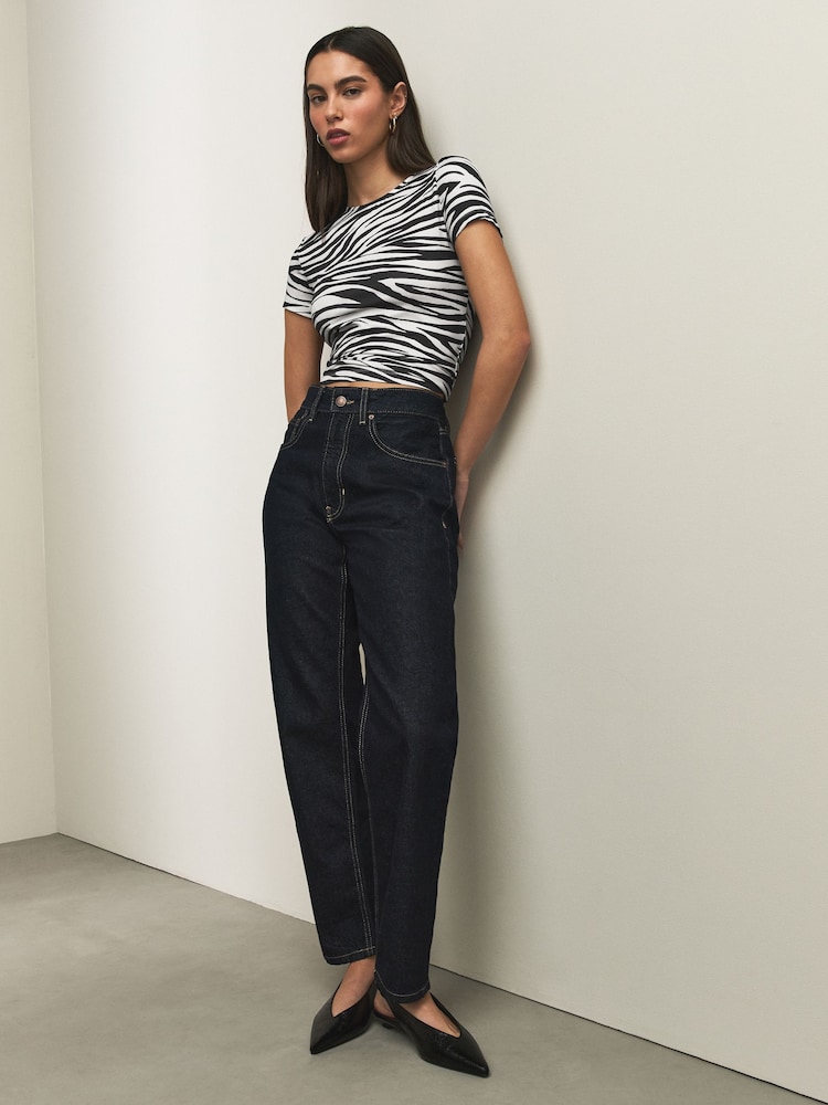 Zebra Soft Touch Slinky Nylon Crew Neck Short Sleeve Top - Image 2 of 7