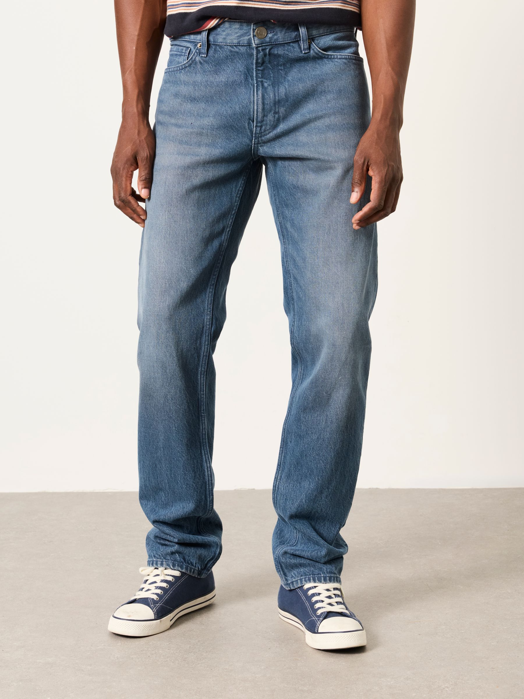Fatface Blue Mid Straight Fit Jeans