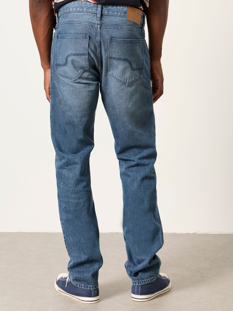 FatFace Mid Blue Straight Fit Jeans - Image 2 of 5 FatFace Mid Blue Straight Fit Jeans - Image 2 of 5