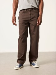 FatFace Chocolate Brown Relaxed Straight Fit Jeans - Image 1 of 6