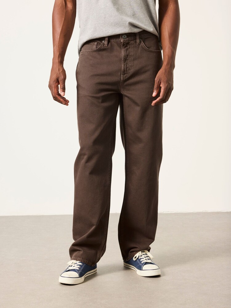 FatFace Chocolate Brown Relaxed Straight Fit Jeans - Image 1 of 6 FatFace Chocolate Brown Relaxed Straight Fit Jeans - Image 1 of 6