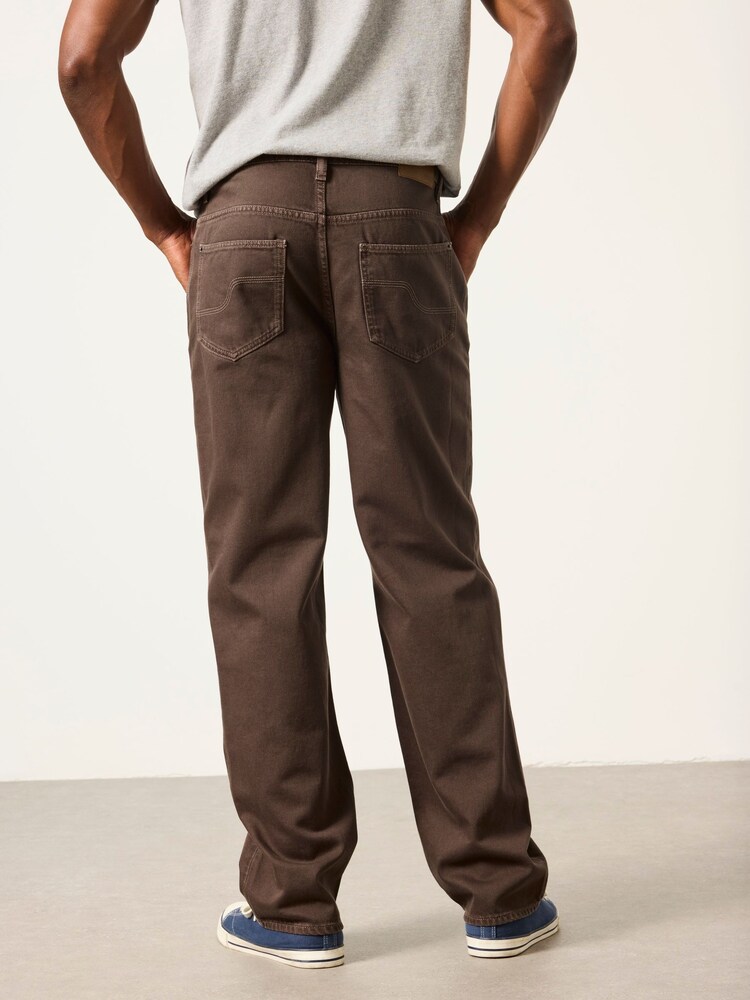 FatFace Chocolate Brown Relaxed Straight Fit Jeans - Image 2 of 6 FatFace Chocolate Brown Relaxed Straight Fit Jeans - Image 2 of 6