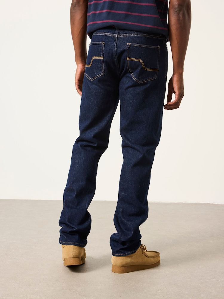 FatFace Dark Navy Straight Fit Straight Fit Selvedge Jeans - Image 2 of 6 FatFace Dark Navy Straight Fit Straight Fit Selvedge Jeans - Image 2 of 6