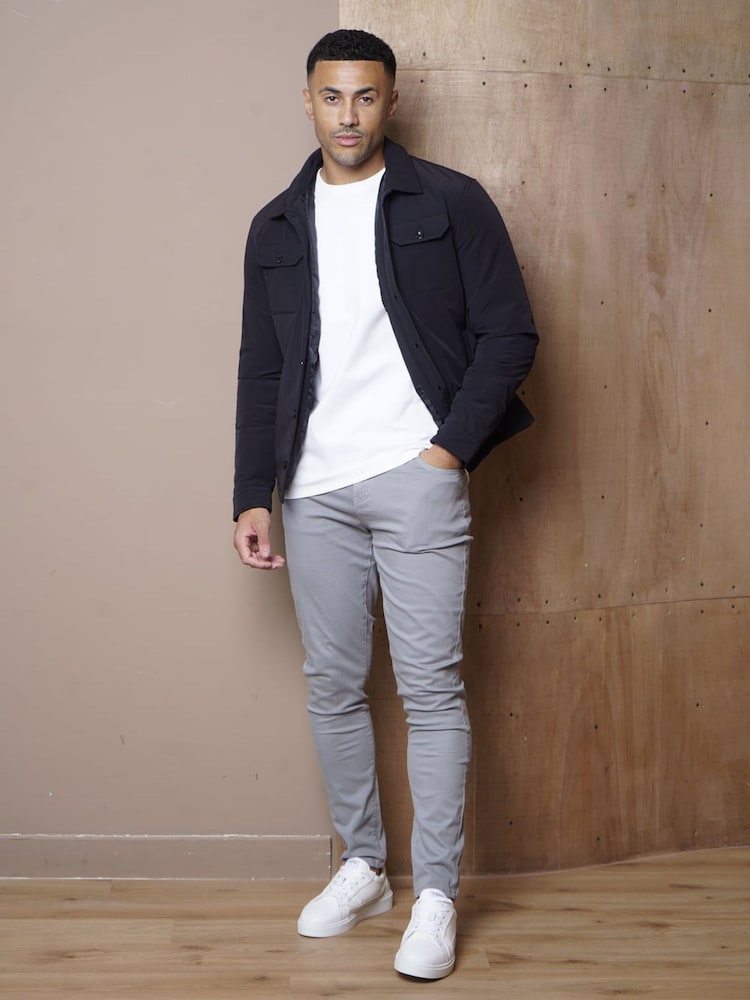 CAPO Black Quilted Overshirt Jacket - Image 2 of 6 CAPO Black Quilted Overshirt Jacket - Image 2 of 6