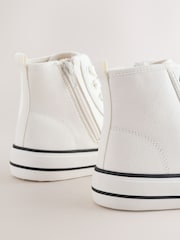 White Canvas Wide Fit (G) Lace Up High Top Trainers - Image 6 of 6
