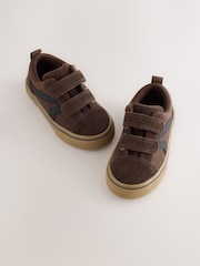 Chocolate Brown Standard Fit (F) Touch Fastening Trainers - Image 1 of 5