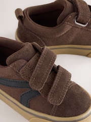 Chocolate Brown Standard Fit (F) Touch Fastening Trainers - Image 3 of 5