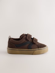 Chocolate Brown Wide Fit (G) Touch Fastening Trainers - Image 2 of 5