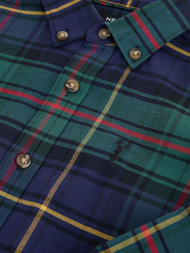 Green Check Single Oxford Shirt (3-16yrs) - Image 4 of 4
