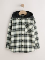Black/Green Check Long Sleeve Hooded Shirt (3-16yrs) - Image 5 of 8