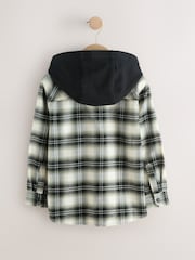 Black/Green Check Long Sleeve Hooded Shirt (3-16yrs) - Image 6 of 8