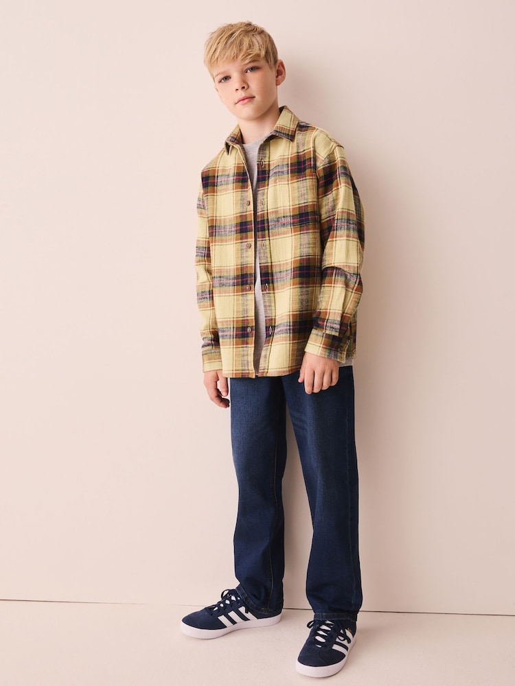 Yellow Check Long Sleeve Textured Shirt (3-16yrs) - Image 2 of 8