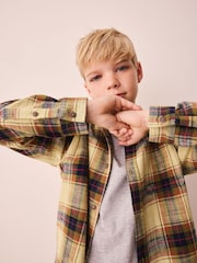 Yellow Check Long Sleeve Textured Shirt (3-16yrs) - Image 4 of 8