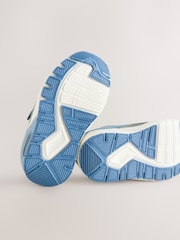 Blue Colourblock Wide Fit (G) Elastic Lace Trainers - Image 4 of 5