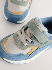 Blue Colourblock Wide Fit (G) Elastic Lace Trainers - Image 5 of 5