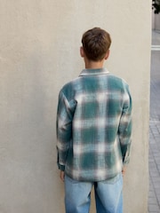 Green Check Long Sleeve 2PC Check Shirt and T-Shirt Set (3-16yrs) - Image 3 of 4