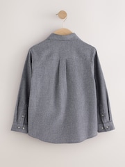Charcoal Grey Micro Check Long Sleeve Textured Shirt (3-16yrs) - Image 2 of 5