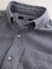 Charcoal Grey Micro Check Long Sleeve Textured Shirt (3-16yrs) - Image 3 of 5