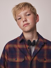 Burnt Orange Check Long Sleeve Check Shirt (3-16yrs) - Image 4 of 4