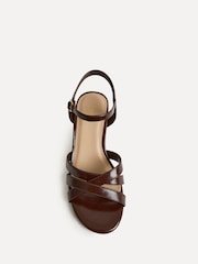 Linzi Brown Flair Heeled With Cross Front Straps Sandals - Image 4 of 5