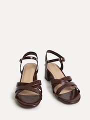 Linzi Brown Flair Heeled With Cross Front Straps Sandals - Image 5 of 5