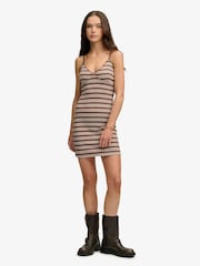 Braun - Superdry V-Neck Striped Mini Dress - Bild 4 von 10