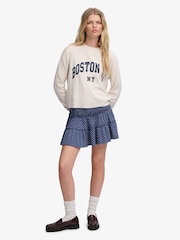 Superdry Navy Polka Dot Mini Skirt - Image 1 of 7