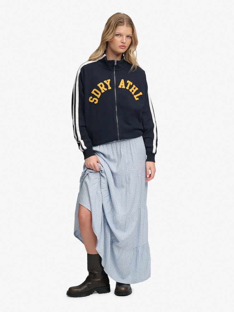 Superdry Light Blue Woven Tiered Maxi Skirt - Image 2 of 9