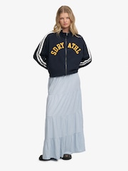 Superdry Light Blue Woven Tiered Maxi Skirt - Image 4 of 9