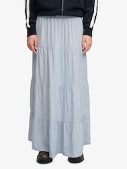 Superdry Light Blue Woven Tiered Maxi Skirt - Image 6 of 9
