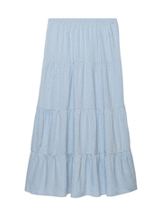 Superdry Light Blue Woven Tiered Maxi Skirt - Image 8 of 9