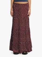 Superdry Red Woven Tiered Maxi Skirt - Image 4 of 6