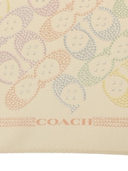 COACH Cream Rainbow Signature C Printed Silk Triangle Scarve - Image 4 of 4