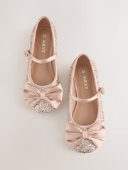 Rose Gold Glitter Standard Fit (F) Bow Mary Jane Shoes - Image 5 of 5