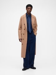 GapStudio Brown Wool-Blend Double-Breasted Coat - Image 3 of 7