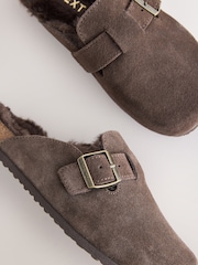 Chocolate Brown Suede Standard Fit (F) Slip-Ons Clogs - Image 3 of 5