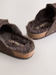 Chocolate Brown Suede Standard Fit (F) Slip-Ons Clogs - Image 4 of 5